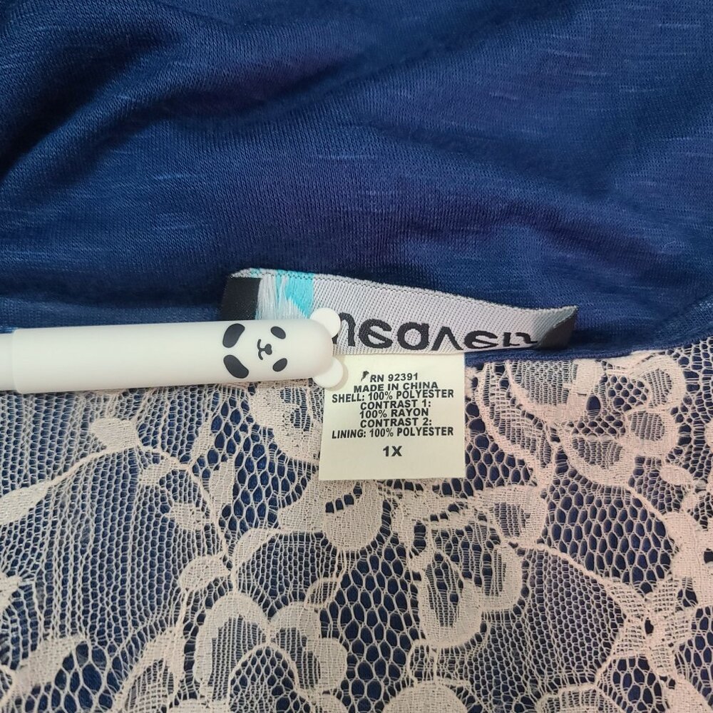 Weavers Y2K Sequin Lace Cami Sz 1X Floral Tank Top Racerback Blue Cocktail Party - Picture 7 of 7